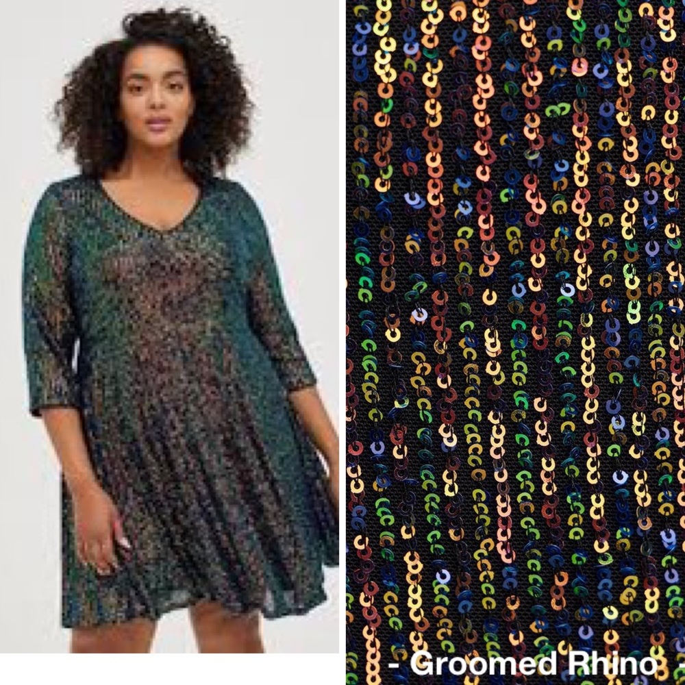 Torrid Black and Multicolor Sequin Mini Dress